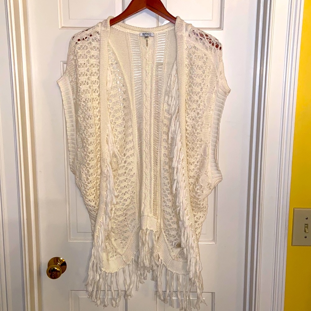 Buffalo David Bitton Cream Macrame Raina Shawl